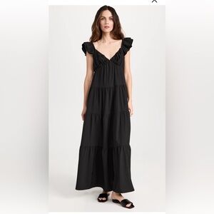 ENGLISH FACTORY Ruffle Sleeve Maxi Dress